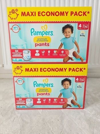 2× Couches Pampers Premium Pants Taille 4 MAXI PACK ×164