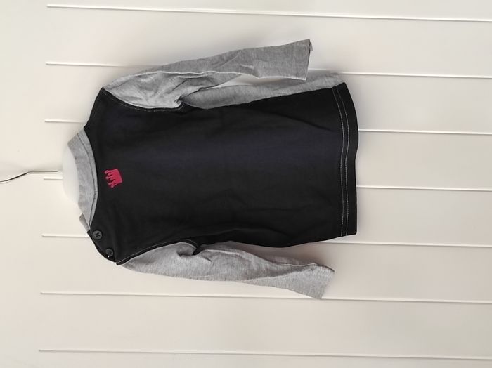 T-shirt col roulé 12 mois garçon – motif chien couronne - photo numéro 3