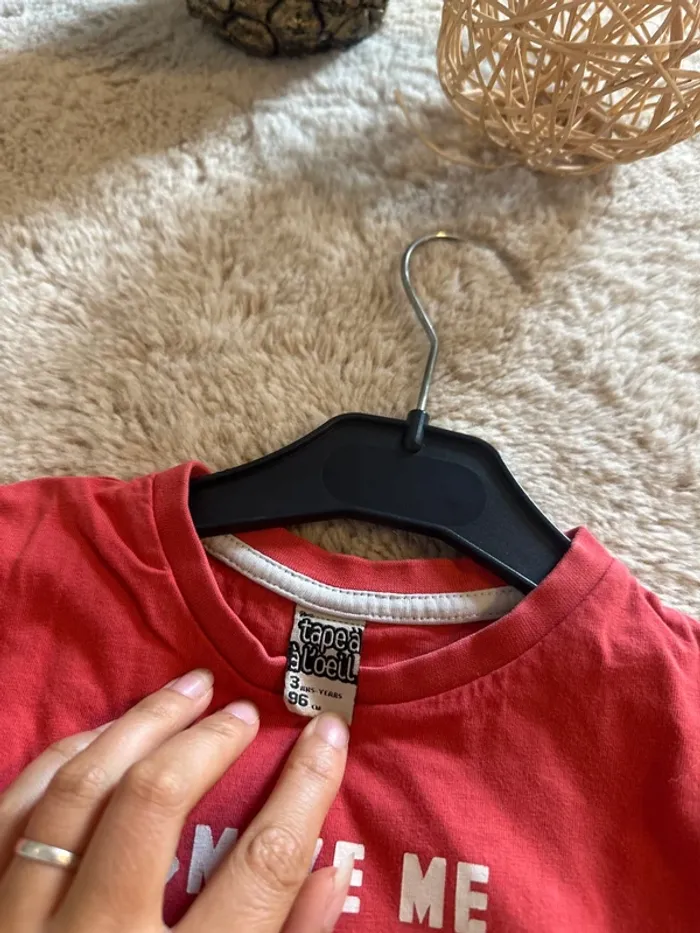 T-shirt simple Tape à l’œil 3 ans rouge - photo numéro 3