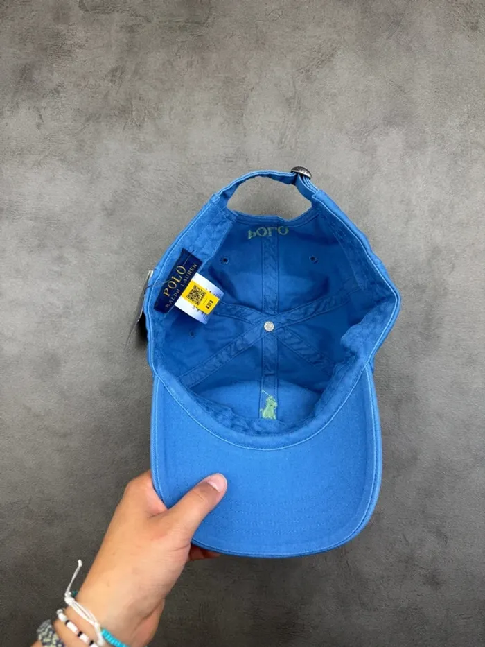 Casquette Ralph Lauren Bleu Logo Brodé Neuve - photo numéro 6
