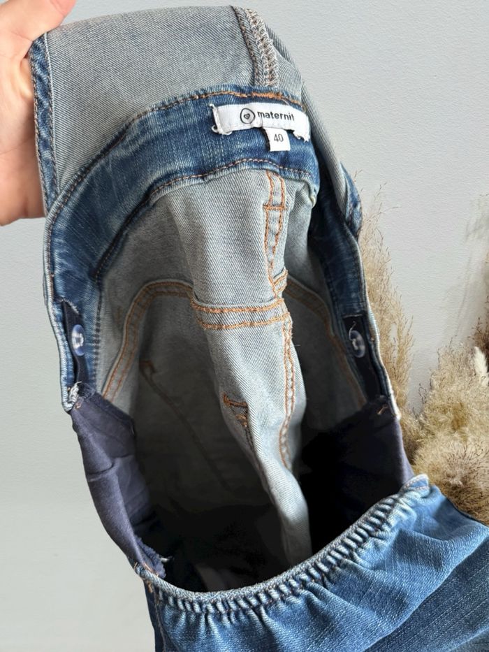 Belle salopette jupe de grossesse en jeans bleu T40/L - photo numéro 3