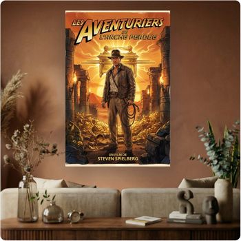 Affiche film “Les Aventuriers de l’Arche Perdue” poster cinéma Indiana Jones déco murale A3 Sans cadre