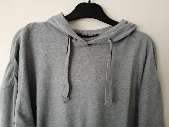 Pull fin à capuche bleu clair Kiabi taille S - photo numéro 3