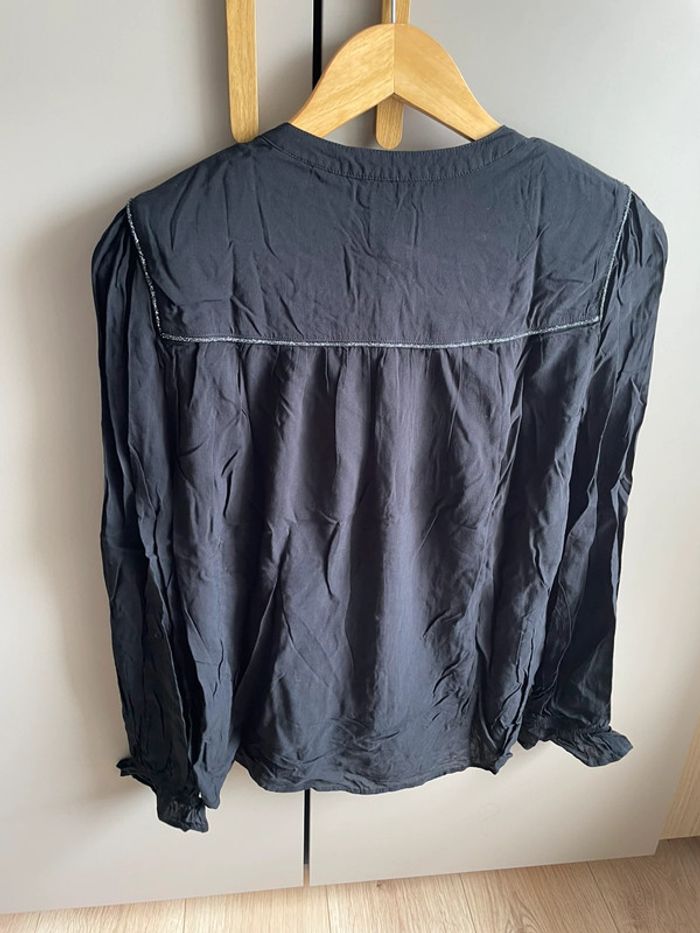 Blouse chemise manches longues noir épaulettes Little miss Captain tortue S 36 - photo numéro 2