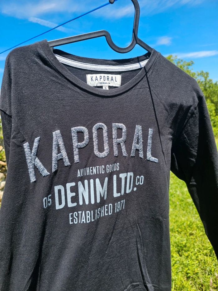 Tee-shirt manche longue taille 16 ans noir kaporal - photo numéro 10
