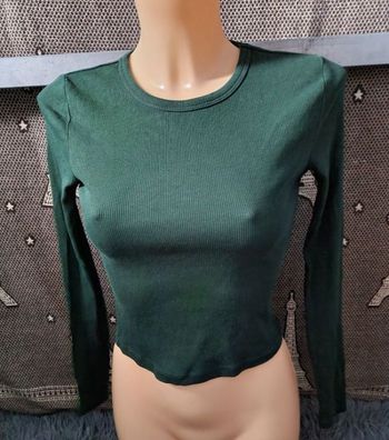 T-shirt manches longues côtelé taille S