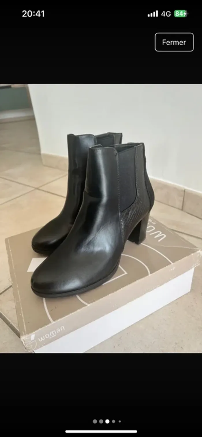 Bottine noir bi matière gémo - photo numéro 3
