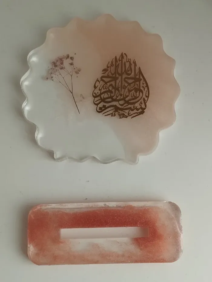 idée cadeau ornement bureau coiffeuse couvre tasse en résine abr009 - photo numéro 7