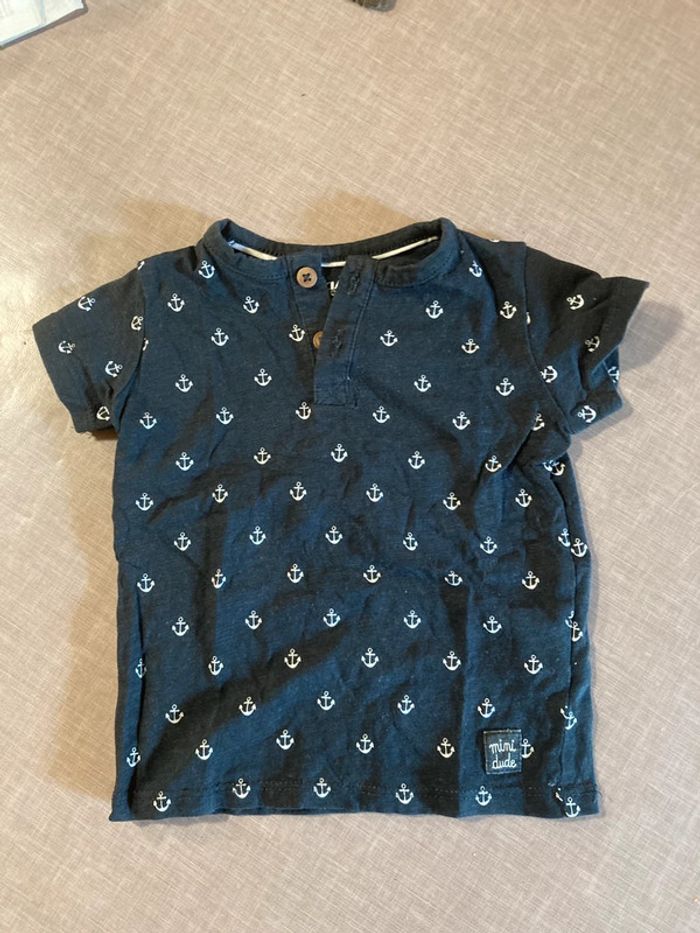 T-shirt bébé garçon Kiabi navy motifs ancres – 9 mois