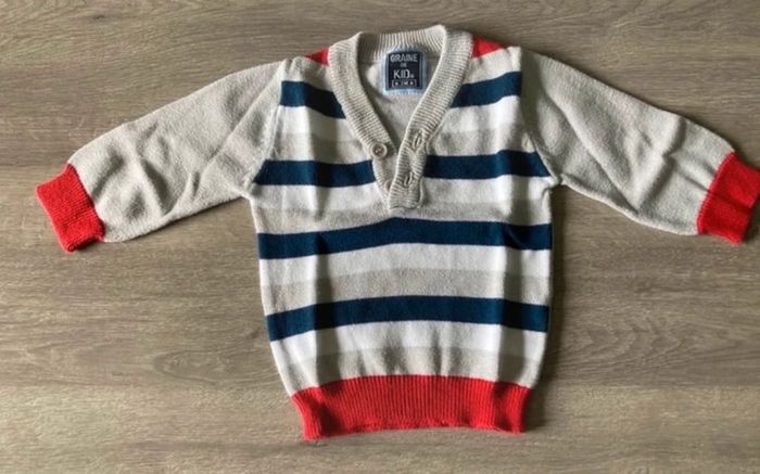 Pull col V graine de kid 3 mois