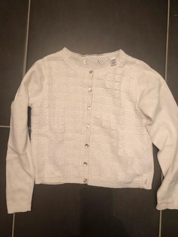 Gilet Okaidi blanc 8 ans