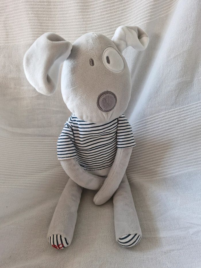 Peluche  obaibi chien pull rayé  cocard - photo numéro 2