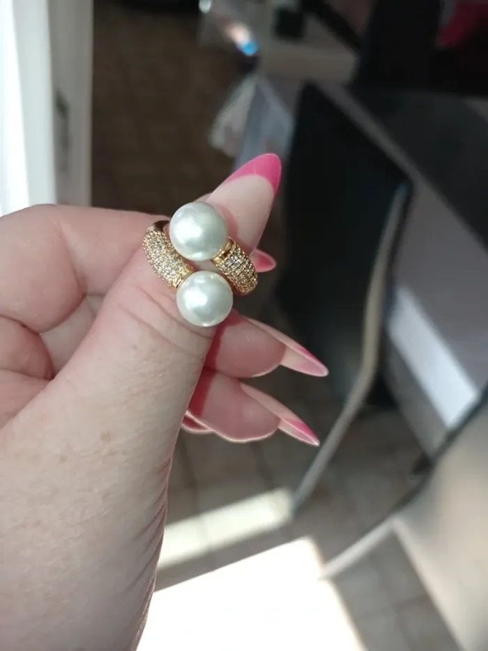 Bague femme en zircone cubique or ajustable - photo numéro 2