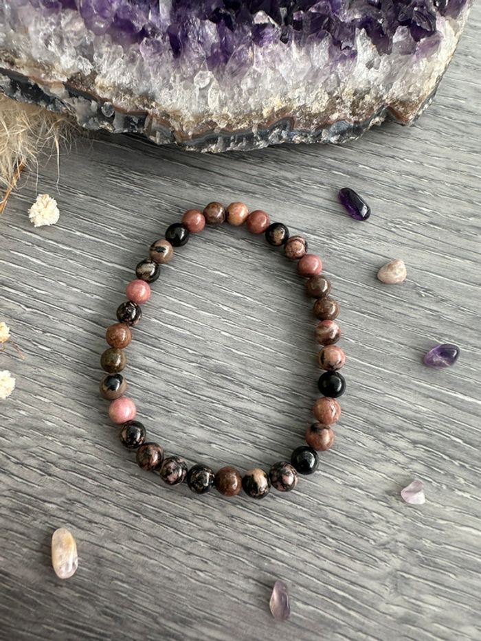 Bracelets en perles de Rhodonite d’Afrique du Sud - Pierre naturelle