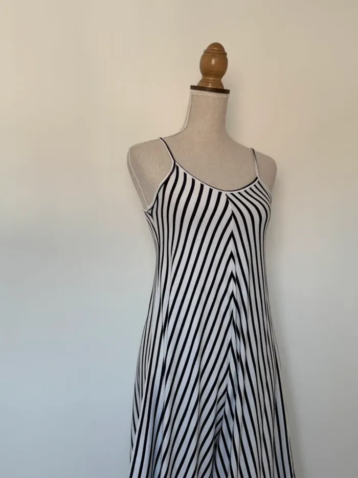 Combinaison salopette fluide rayures blanc pantalon été femme bretelles - photo numéro 5