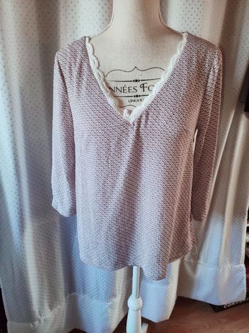 Blouse à motifs et dentelle Noémie&Co taille M, TBE!