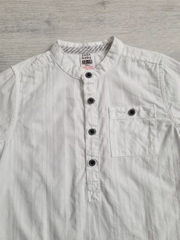 Chemise blanche manches courtes col mao Zara Baby 12-18 mois