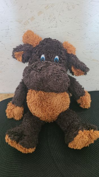 cerf renne elan enesco doudou marron peluche 45 cm