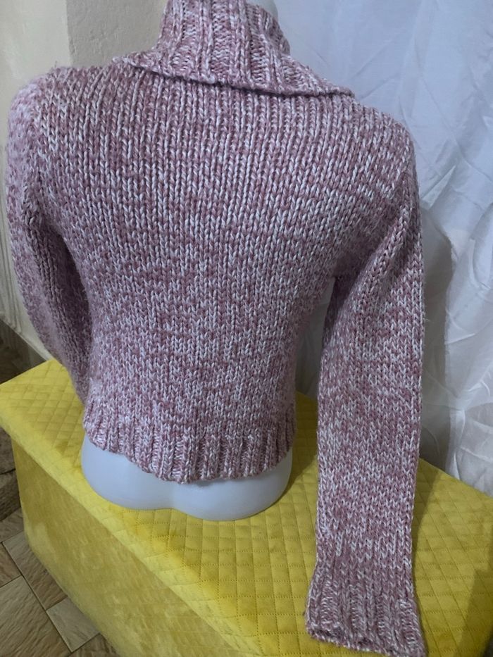 Veste courte épaisse Mim taille 36 rose grosse maille bon état - photo numéro 3