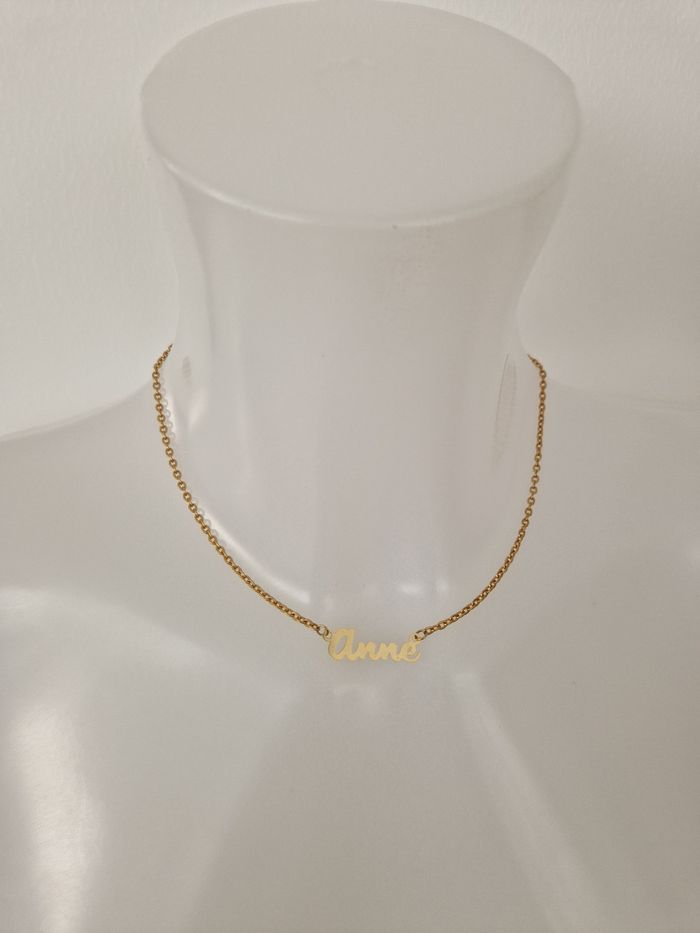 Collier doré prénom Anne - photo numéro 2