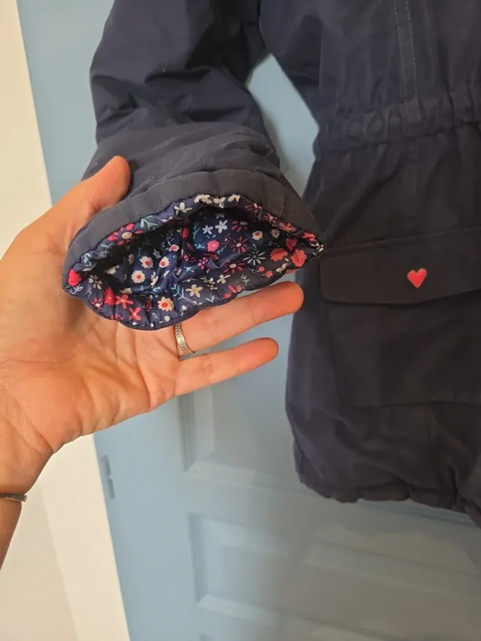 Manteau hiver réversible bleu marine et libertie sergent major taille 11 ans - photo numéro 3