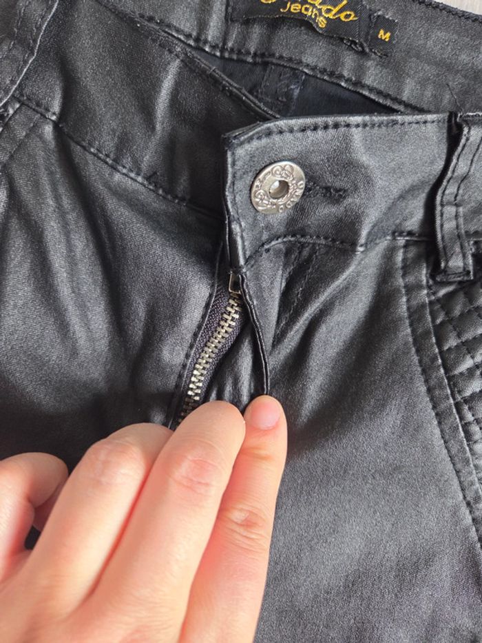 Pantalon noir style cuir onado - taille m - photo numéro 4