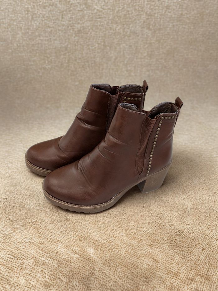 Bottines à talons marron - photo numéro 2