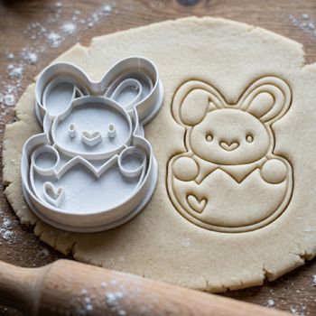 Emporte-pièce Lapin de Pâques dans son Œuf - Découpoir Biscuit Sablé
