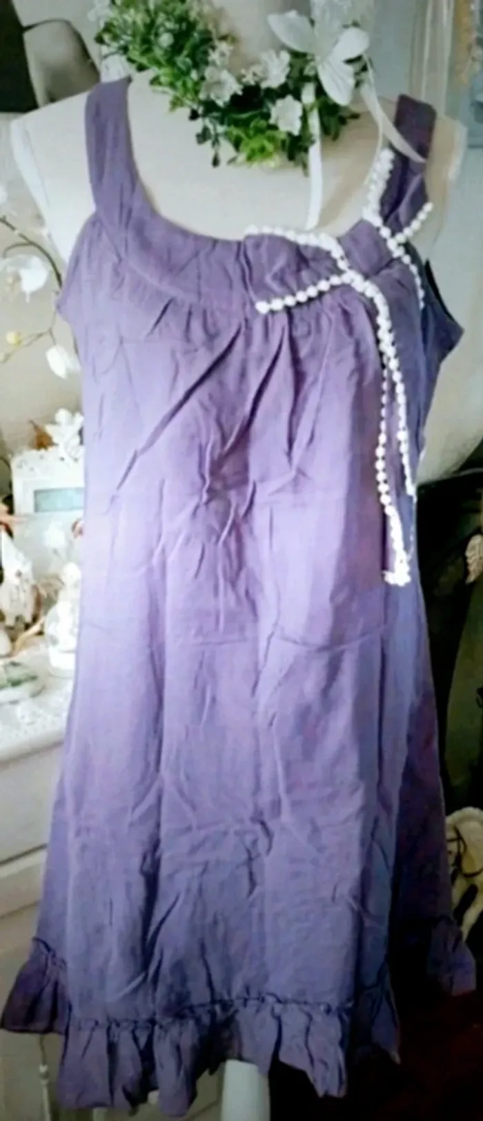 Robe violette/blanche Mim Taille 42 Neuve - photo numéro 2