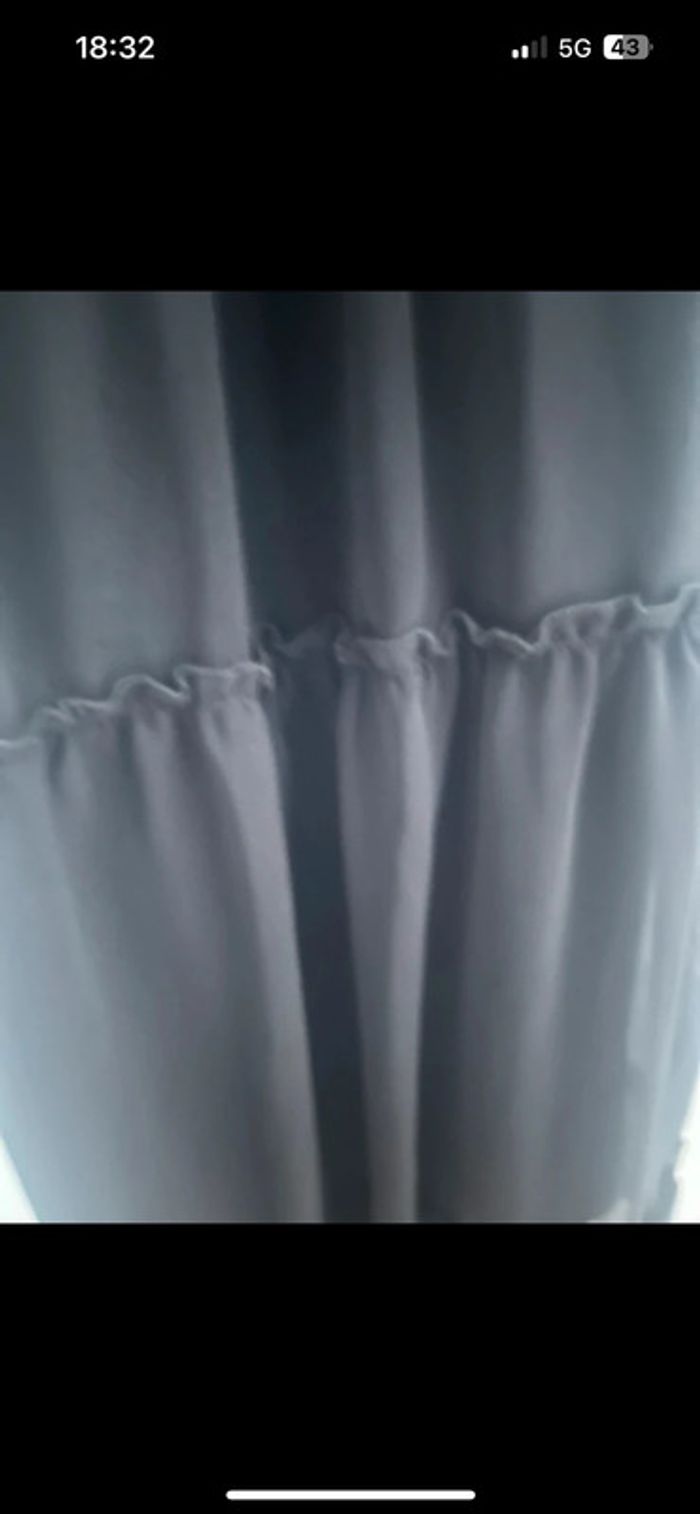 Robe noire en voile doublée - Taille 38, Mim, bas volanté élégant - photo numéro 5