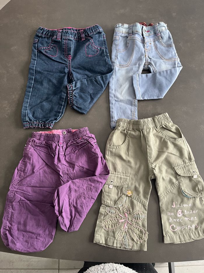 Lot pantalons 12mois fille - photo numéro 2