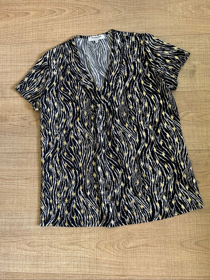 Blouse imprimée à manches courtes Morgan taille M jamais portée - photo numéro 7