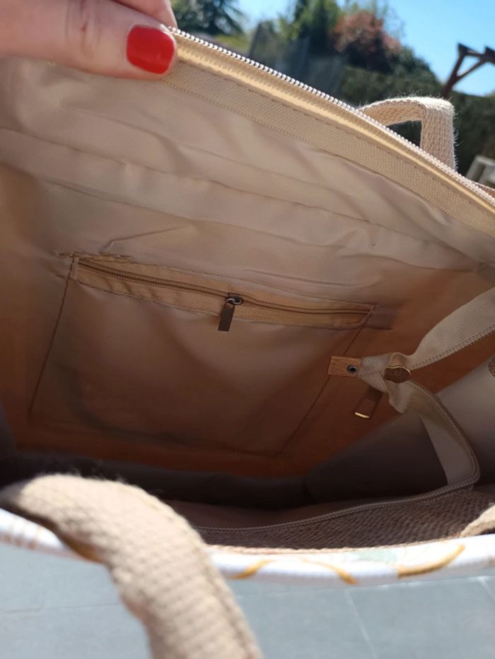 Sac toile de jute fleurie - photo numéro 4
