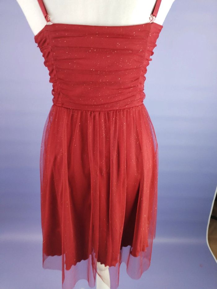 Robe rouge cocktail avec paillettes taille 36 - photo numéro 7