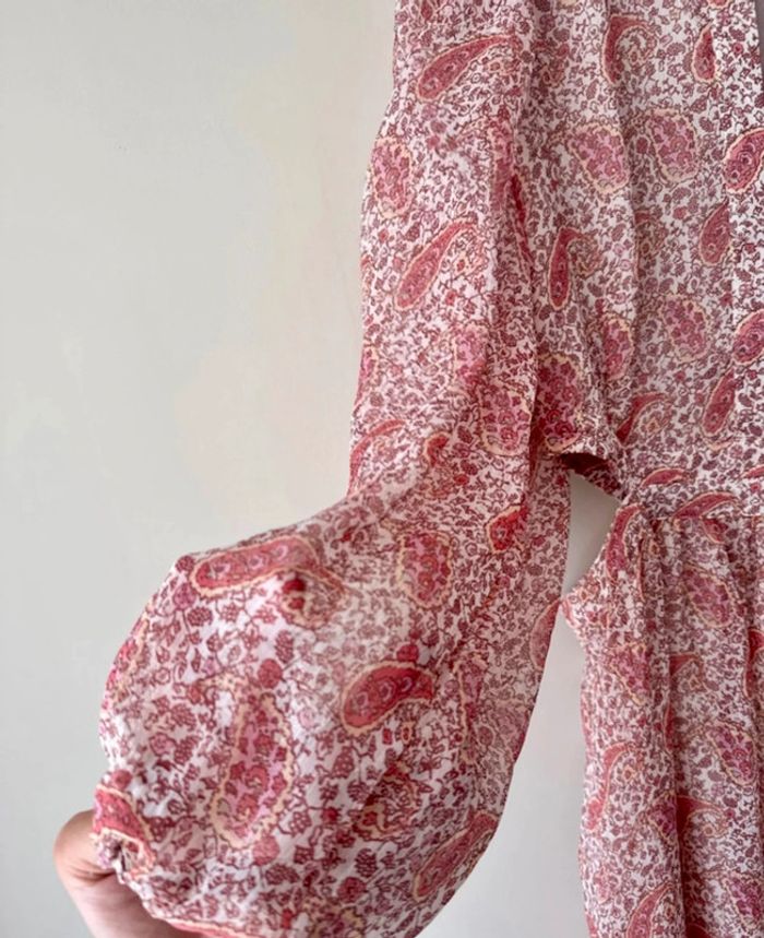 👗🌻 magnifique robe d’été légère à motif- taille L - neuf sans étiquette -Mango - photo numéro 3