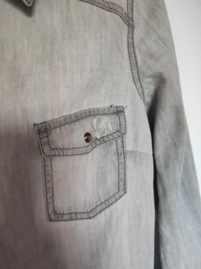 Chemise Pimkie gris délavé effet jeans taille XS - photo numéro 3