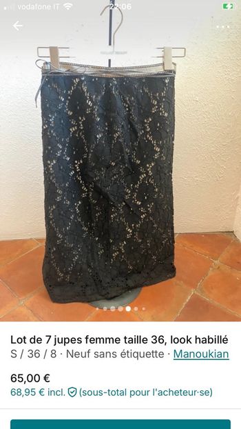 Jupe Manoukian dentelle noire