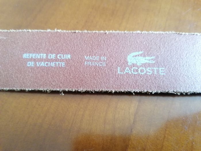 Ceinture Lascoste croûte de cuir marron clair - photo numéro 4