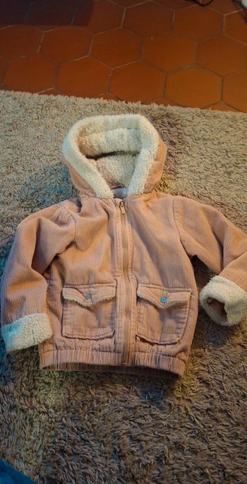 Magnifique veste manteau rose poudrée fille 7 ans verbaudet