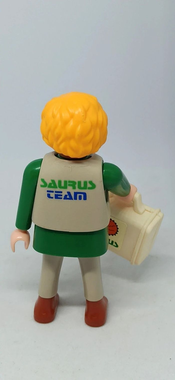 Homme soigneur de dinosaure saurus avec mallette playmobil - photo numéro 3