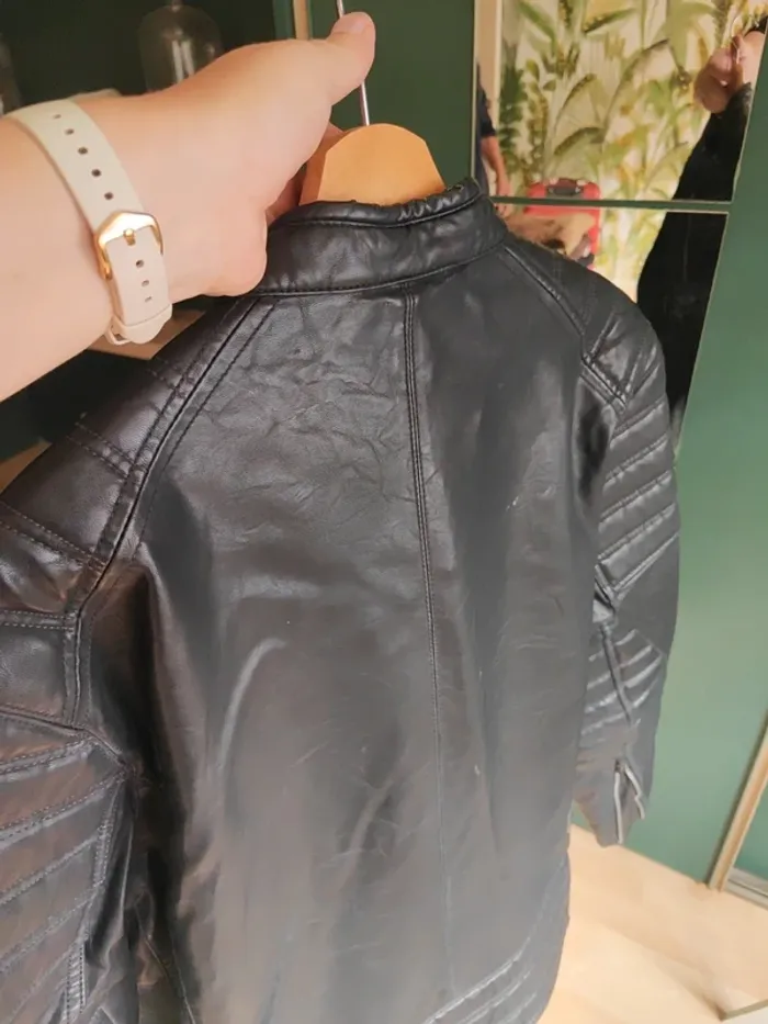 Veste en cuir noire homme Gstar taille L - photo numéro 5
