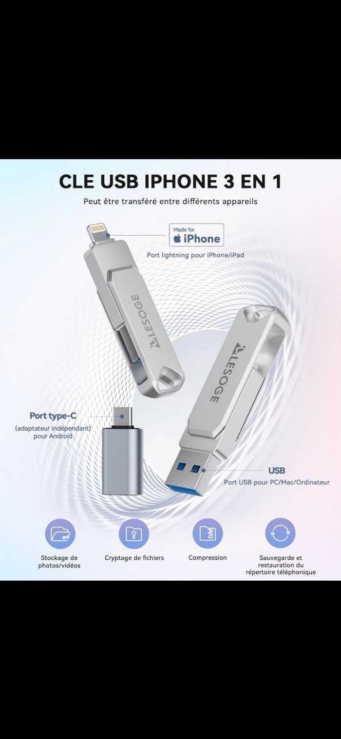 CLÉ USB POUR TÉLÉPHONE - photo numéro 6