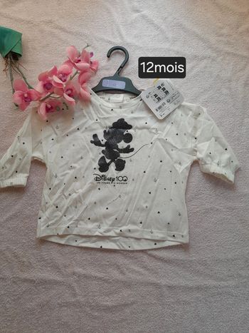 Tee-shirt minnie 12mois neuf