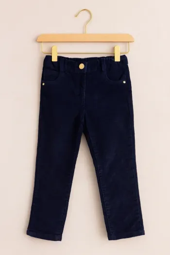 Pantalon velours côtelé bleu marine – Kidkanaï