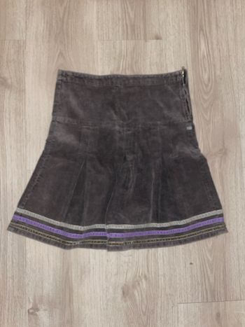 Jupe en velours patineuse côtelé enfant filou & friends grise 