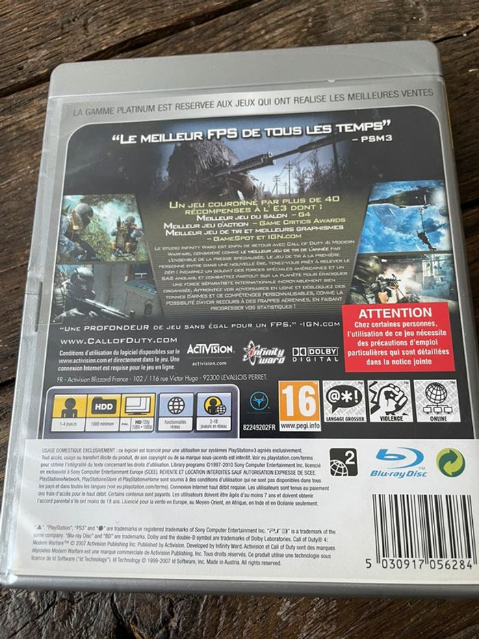 Jeu PS3 call of duty 4 - photo numéro 2