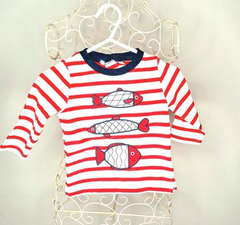 T-shirt rayé poisson 6 mois
