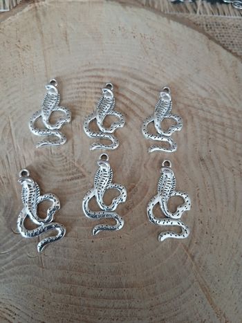 Lot de 6 pendentifs serpent argenté