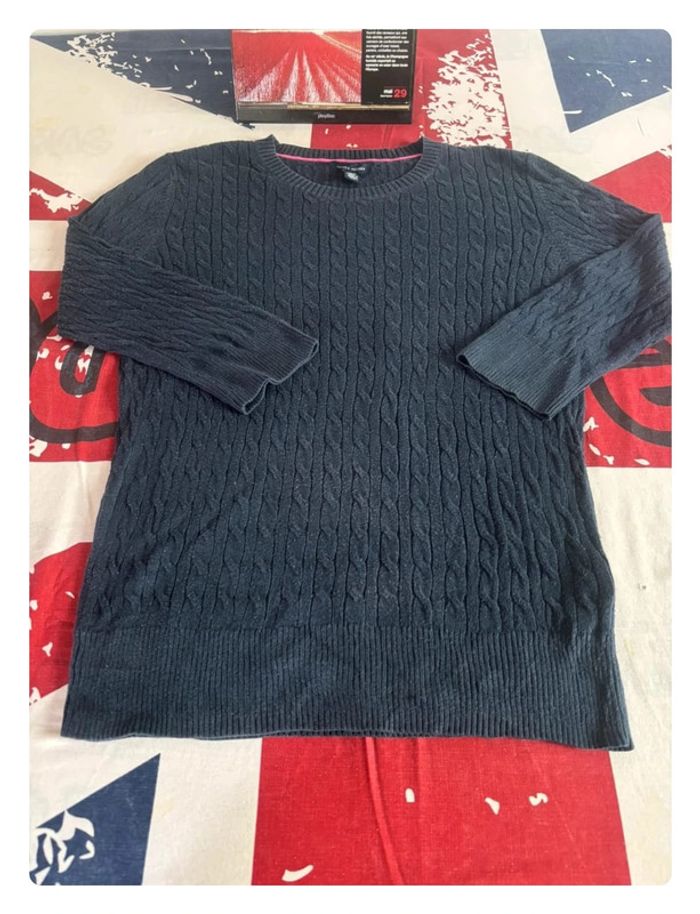 Pull Torsage manche 3/4 Tommy Hilfiger taille M blanc rose dans le col - photo numéro 6
