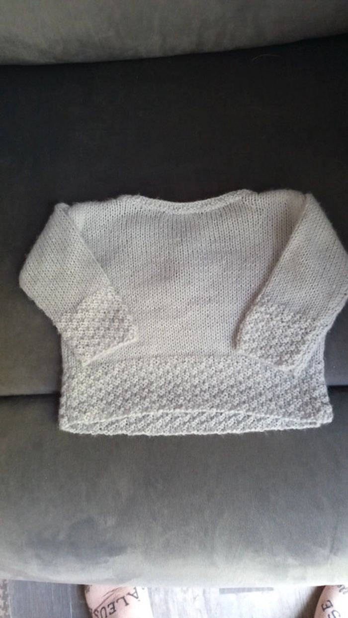 Gilet mixte gris fait main